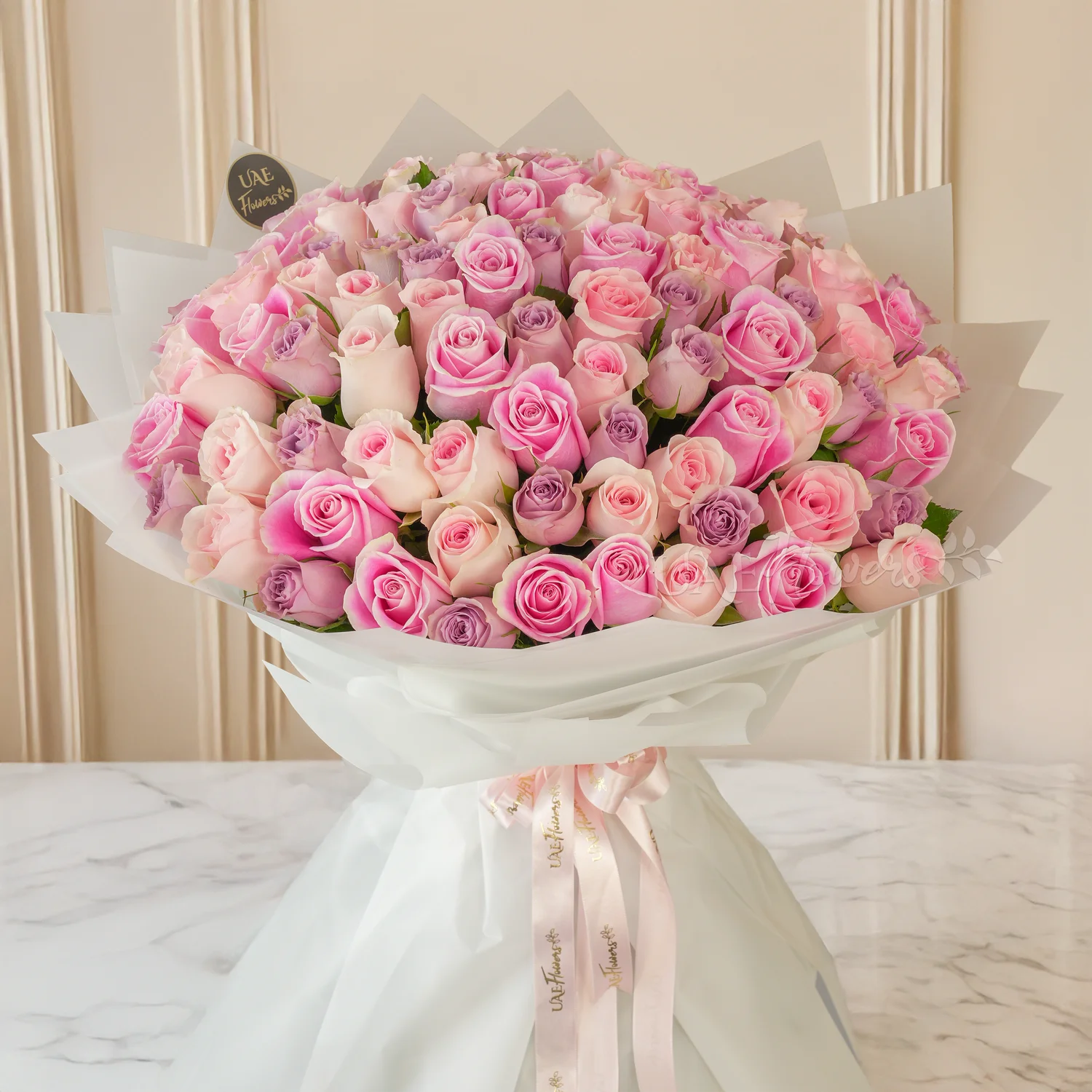 bouquet of fresh pastel roses