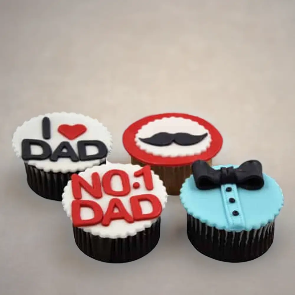 4 assorted cupcakes specially crafted for Father's Day