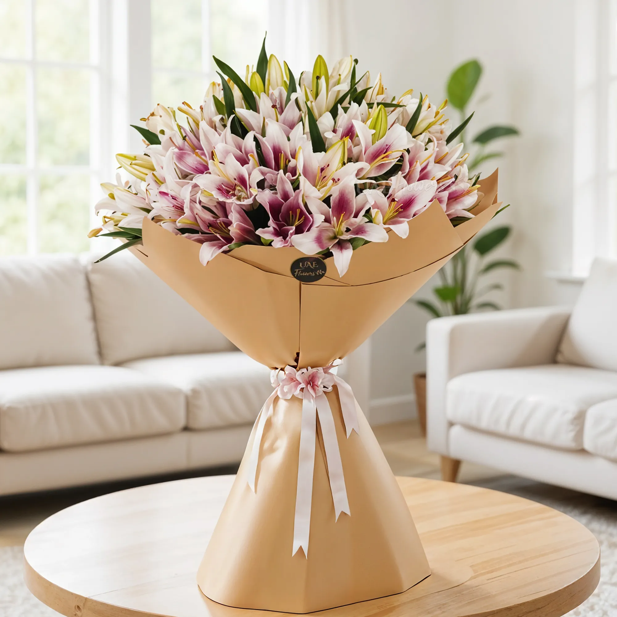 bouquet of 20 pink lilies
