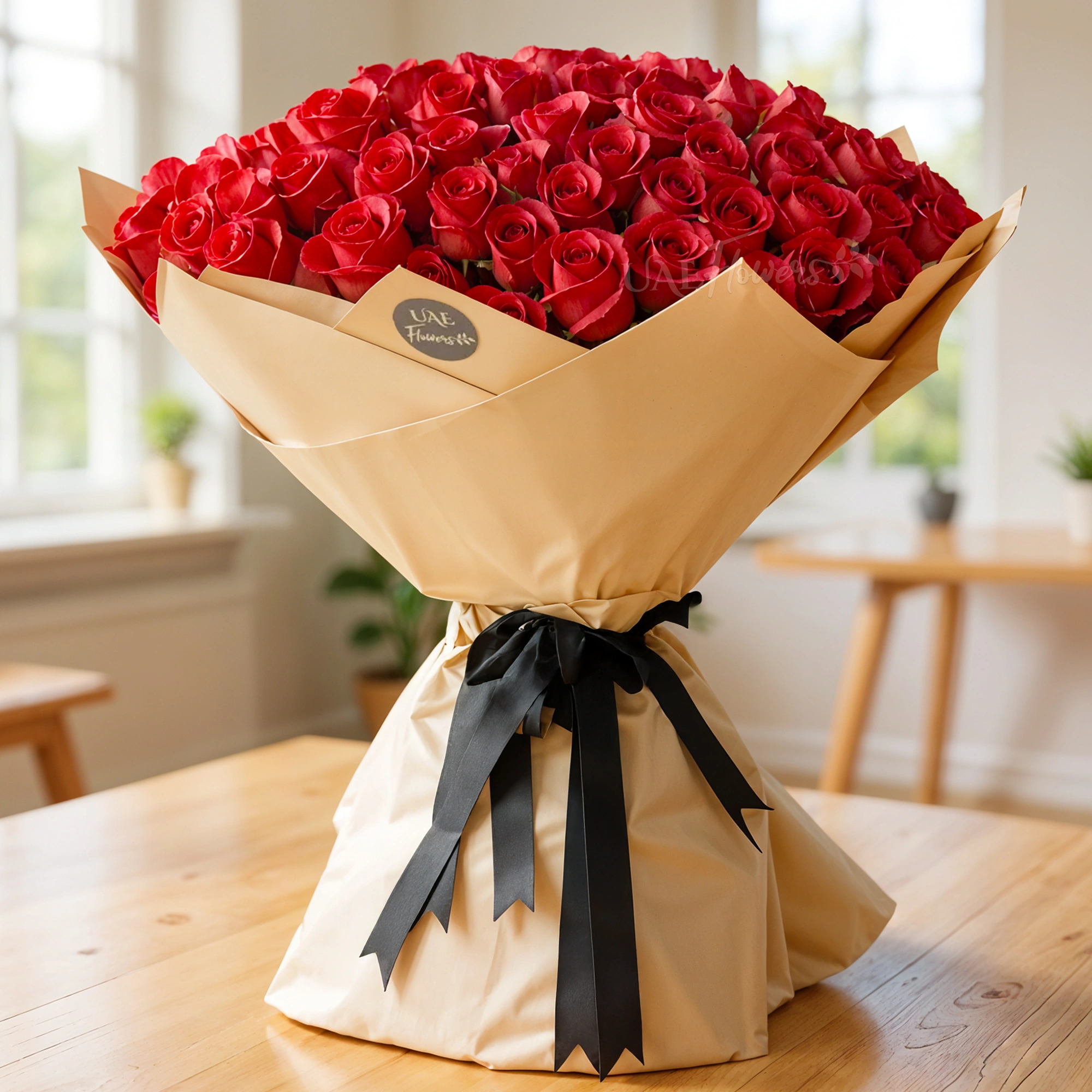 bouquet of 100 red roses