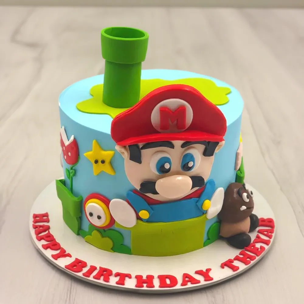 2Kg Mario and Goomba themed cake