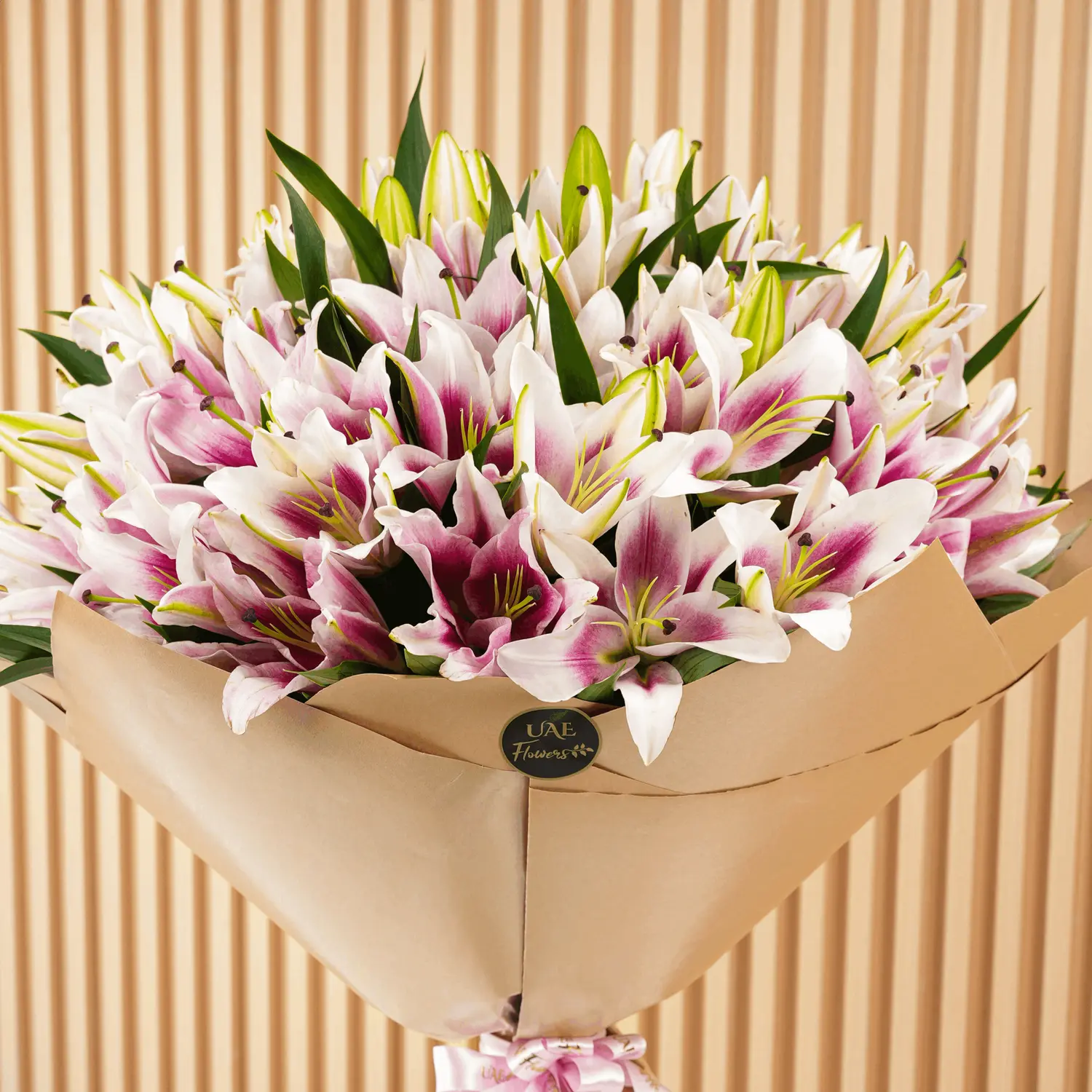 bouquet of 20 pink lilies