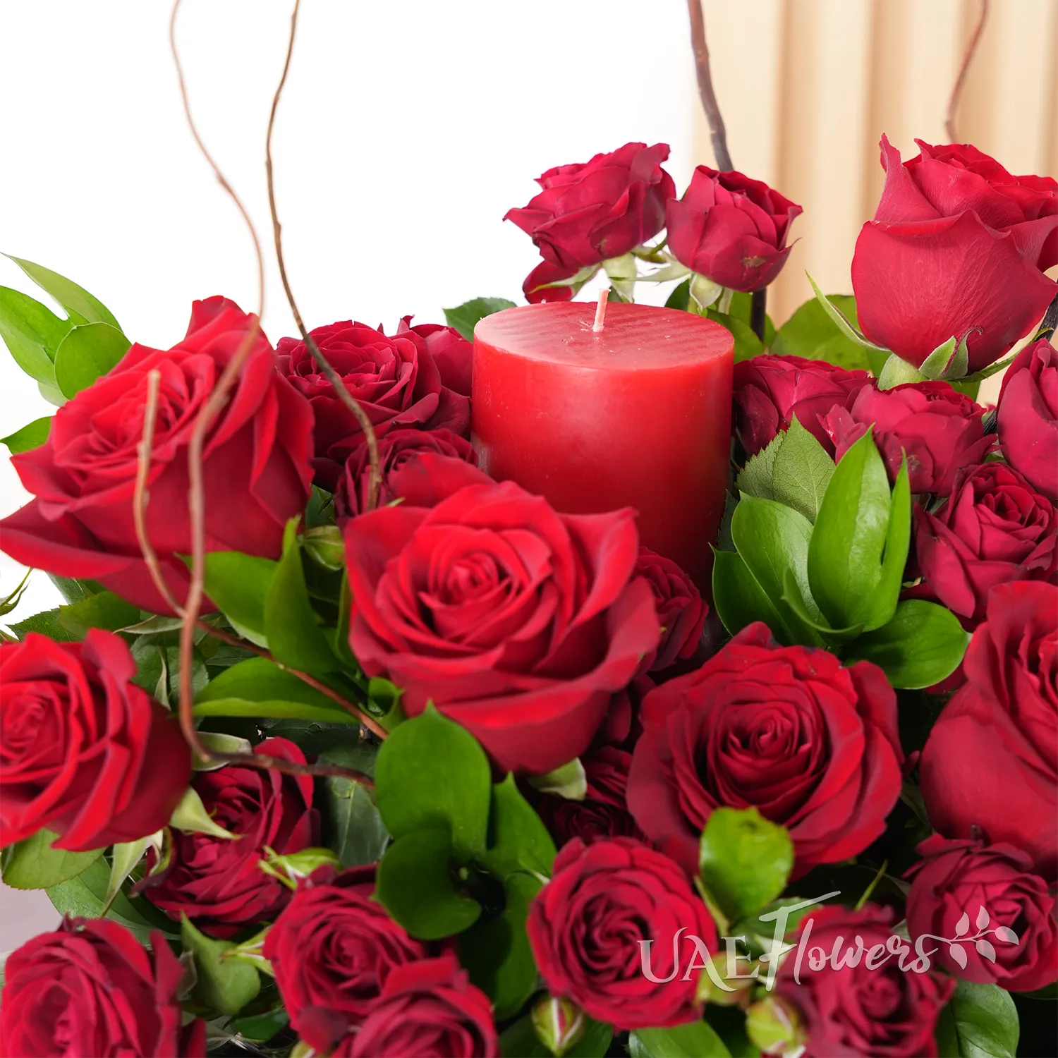 10 red roses and 10 spray roses